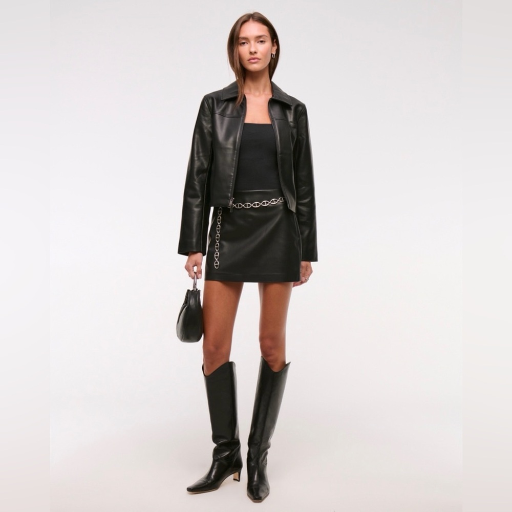 Abercrombie & Fitch Scarlett Vegan Leather Mini Skort - Picture 5 of 12